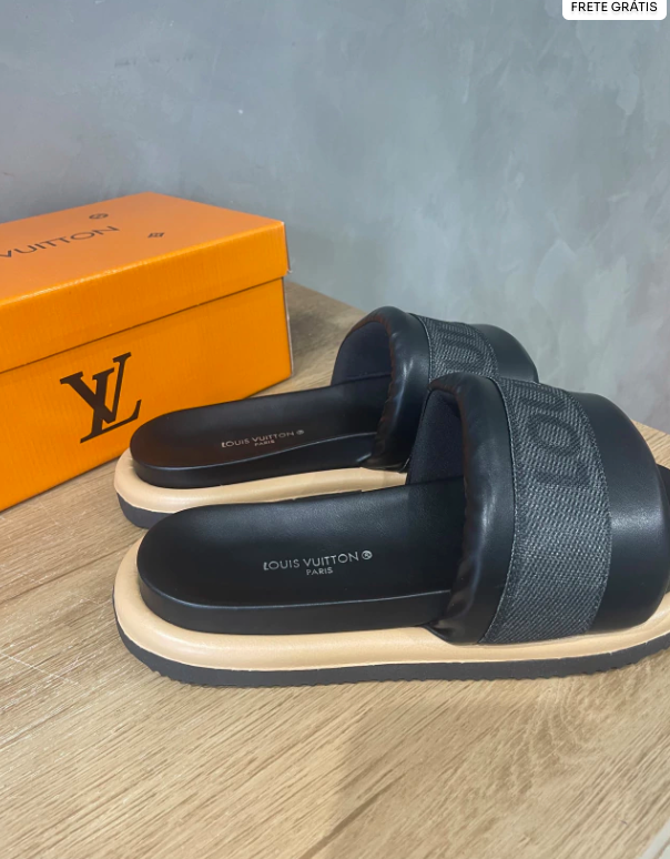 Slide Louis Vuitton - Preto Masculino