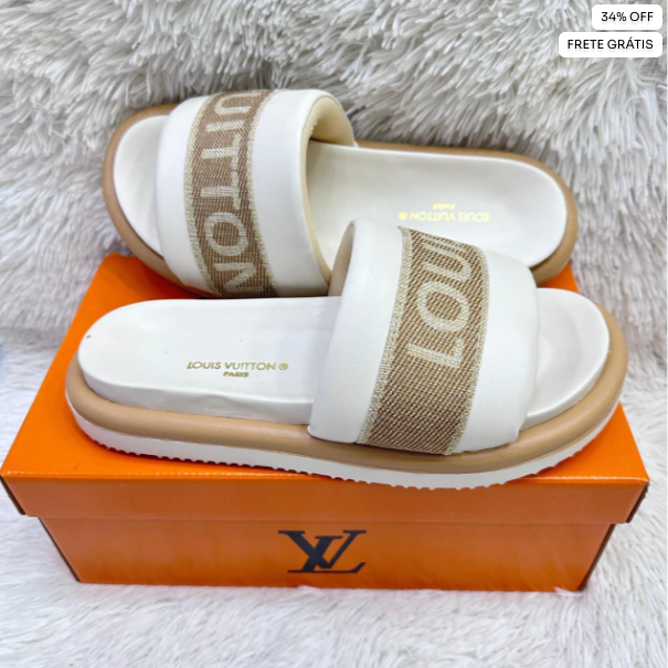 Slide Louis Vuitton - Bege Masculino