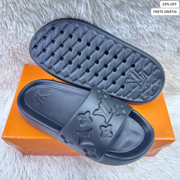 Slide Louis Vuitton - Preto
