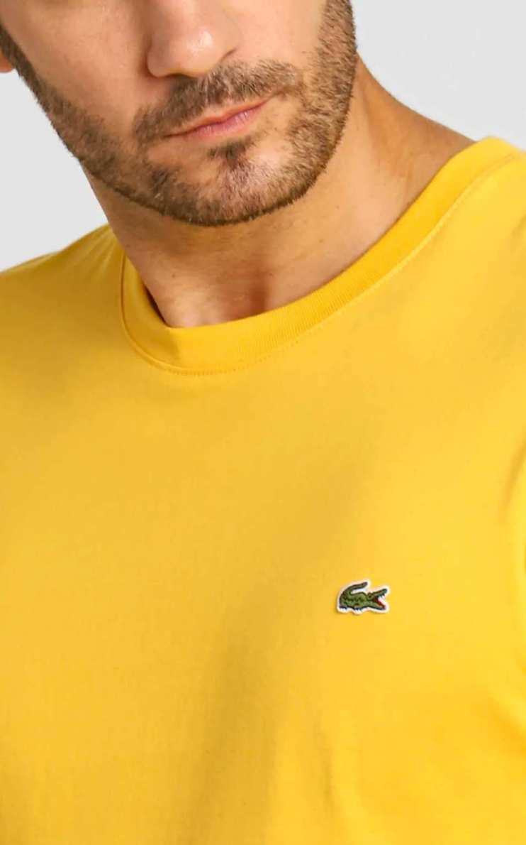 Camiseta Lacoste Básica Regular Fit Pima - Sale Amarelo