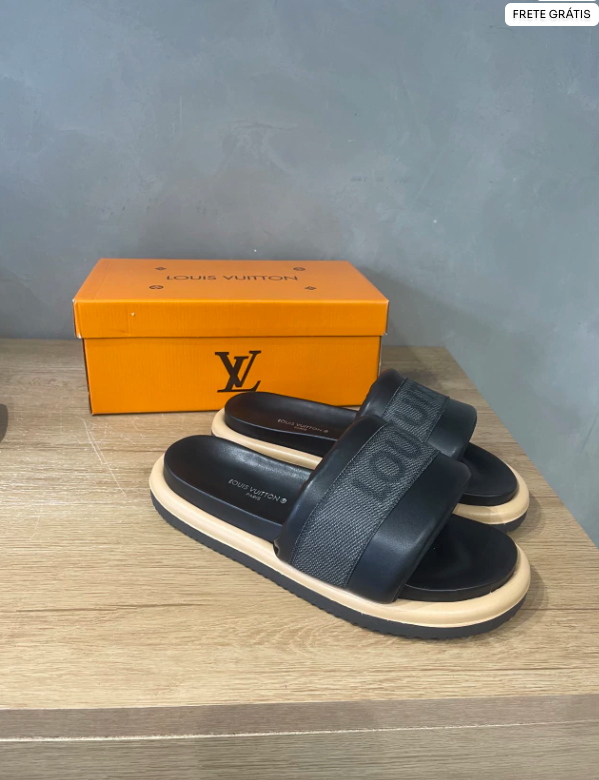 Slide Louis Vuitton - Preto Masculino