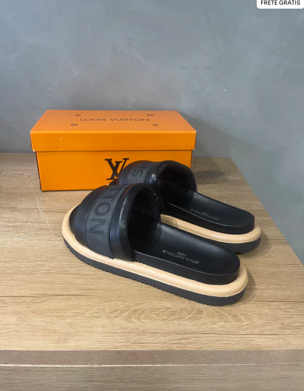 Slide Louis Vuitton - Preto Masculino