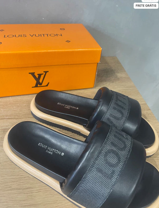 Slide Louis Vuitton - Preto Masculino