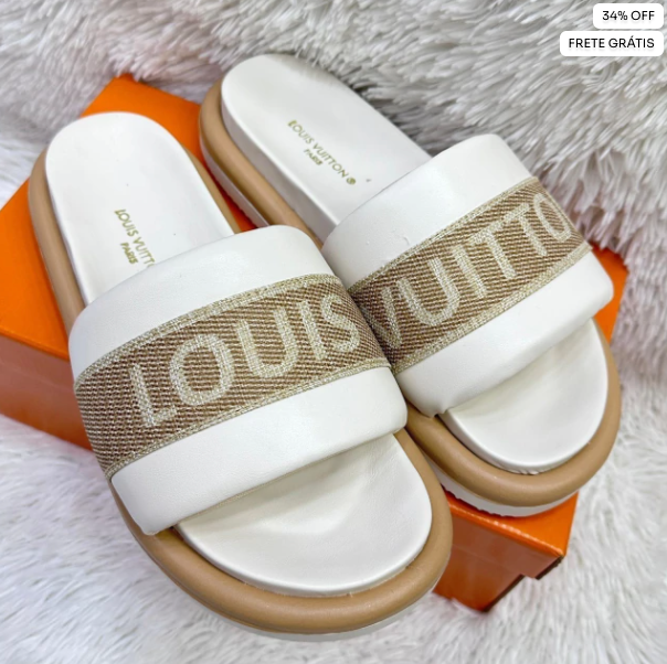 Slide Louis Vuitton - Bege Masculino