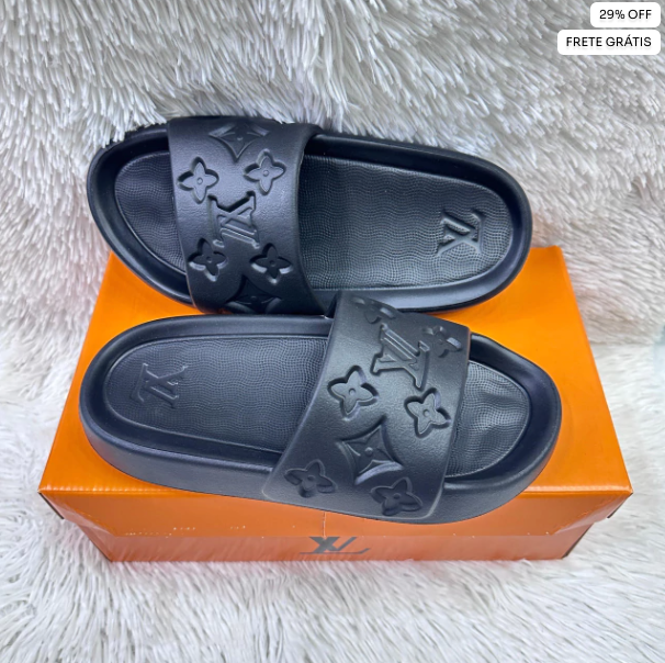 Slide Louis Vuitton - Preto
