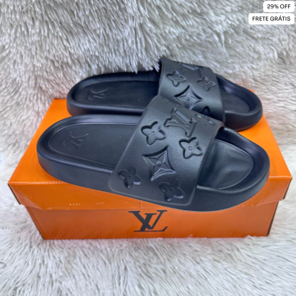 Slide Louis Vuitton - Preto