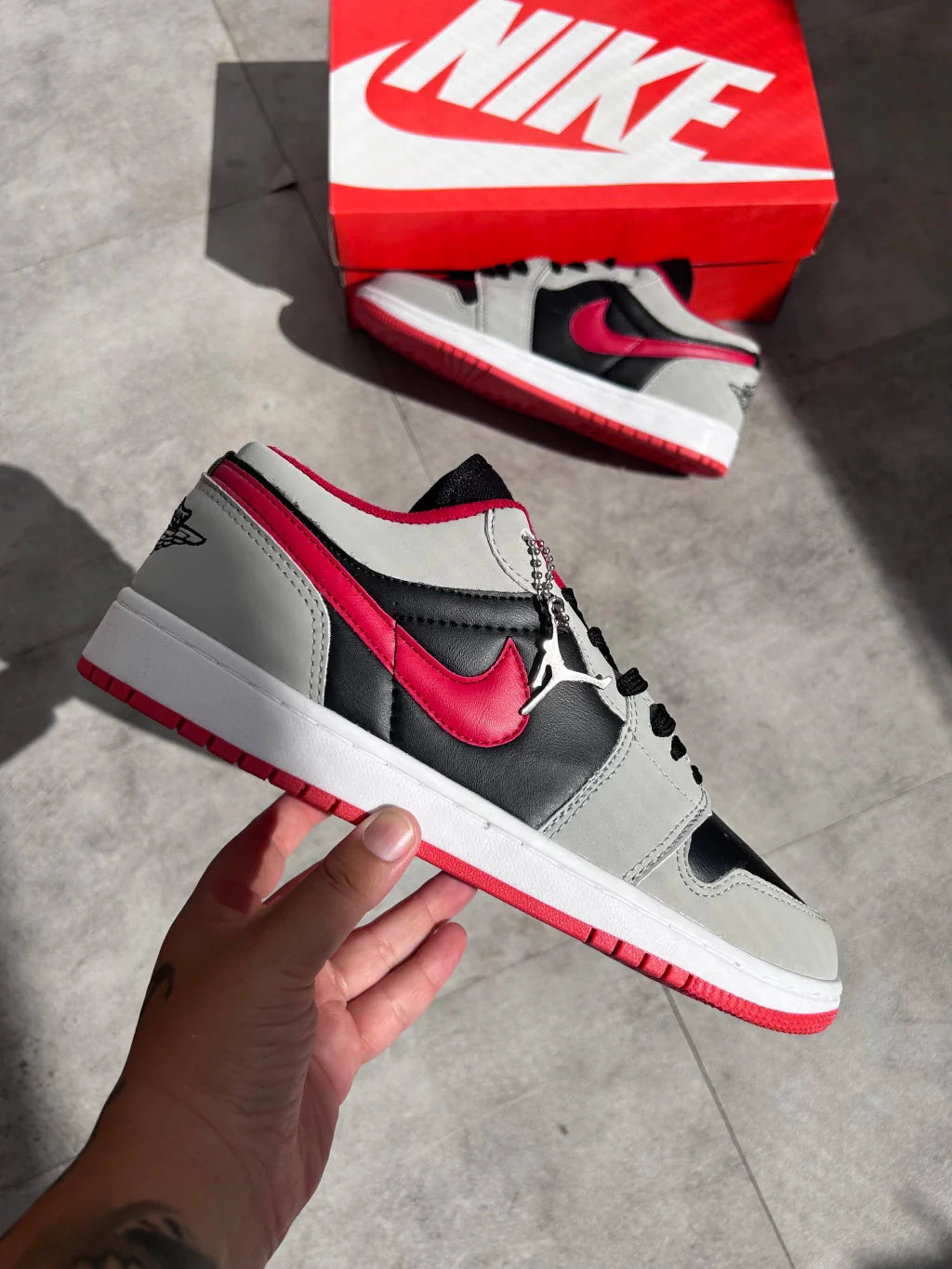 Air Jordan 1 Low - Black Fire Red Cement Gray