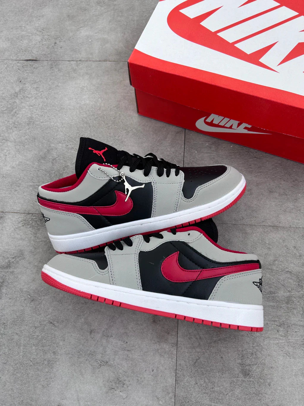 Air Jordan 1 Low - Black Fire Red Cement Gray